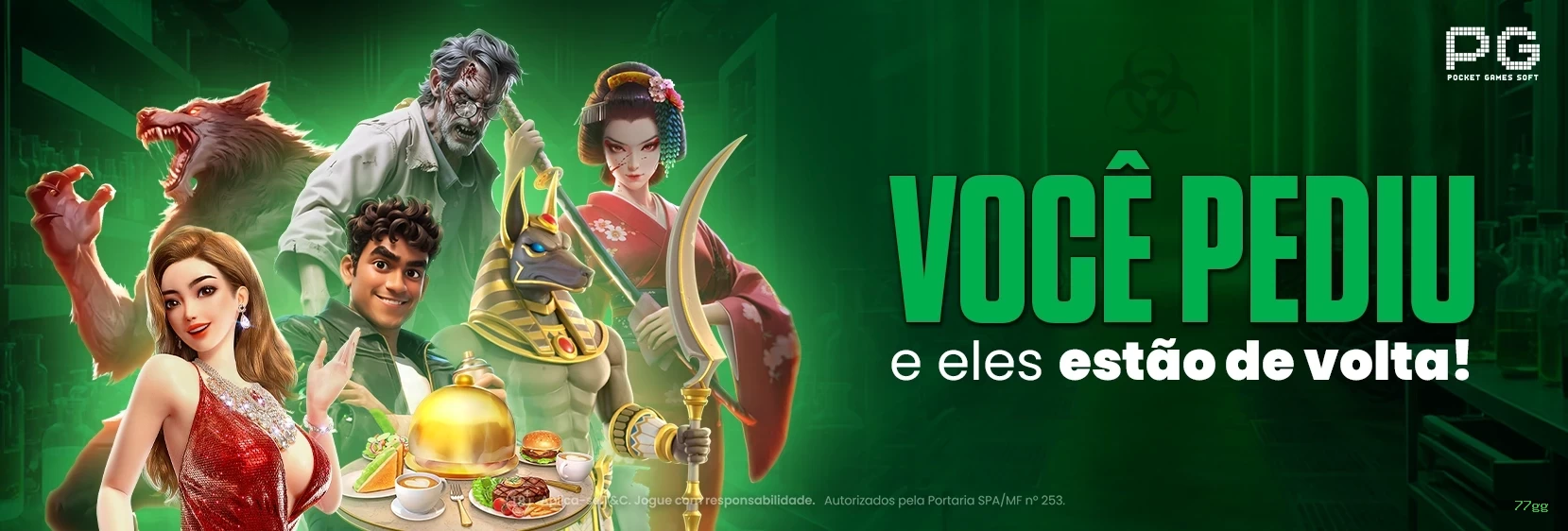 Imagem promocional dos jogos de lottery da 77gg